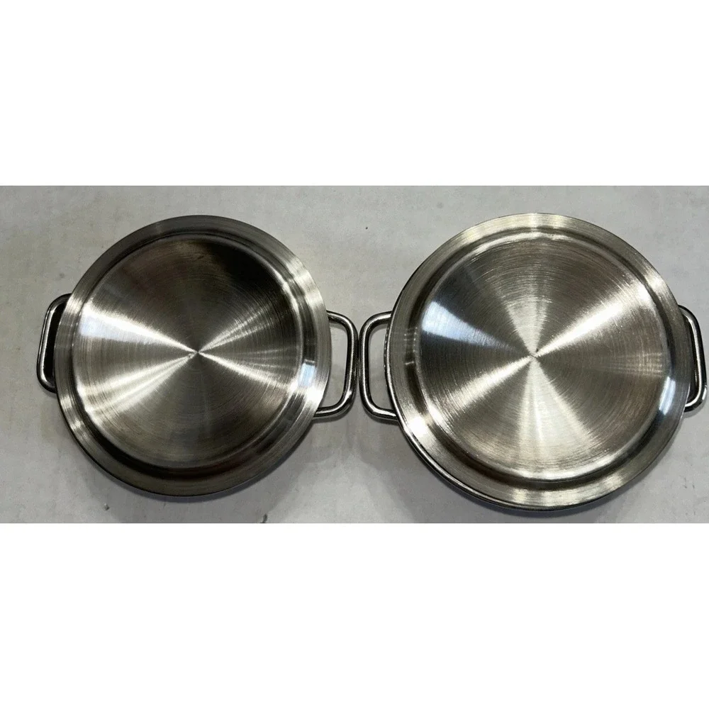 CUISINART .32 QT/ .30L Stainless Steel Mini Dutch Oven Server W/Lid Set Of 2